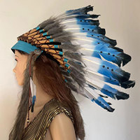 Indian Hat Feather Headdress Men Women Decoration Adults Headwear for Fancy Dress Carnival Party Stage Performance Cosplay