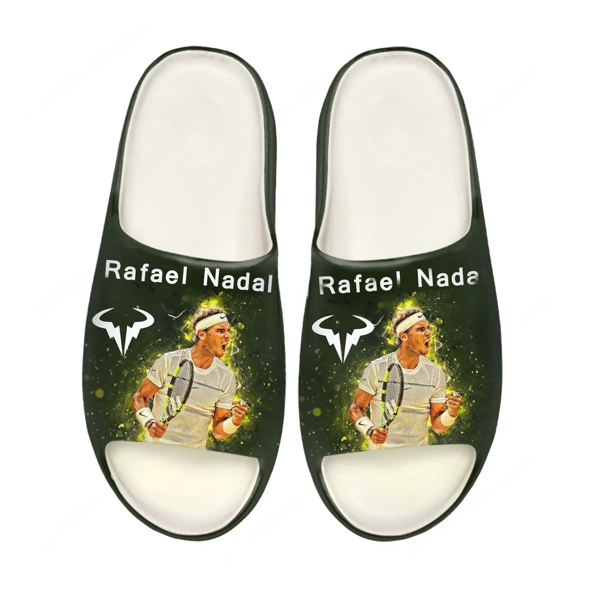 

Rafael Nadal tennis player Soft Sole Sllipers Home Clogs Step on Water Shoes Mens Womens Teenager Customize on Shit Sandals