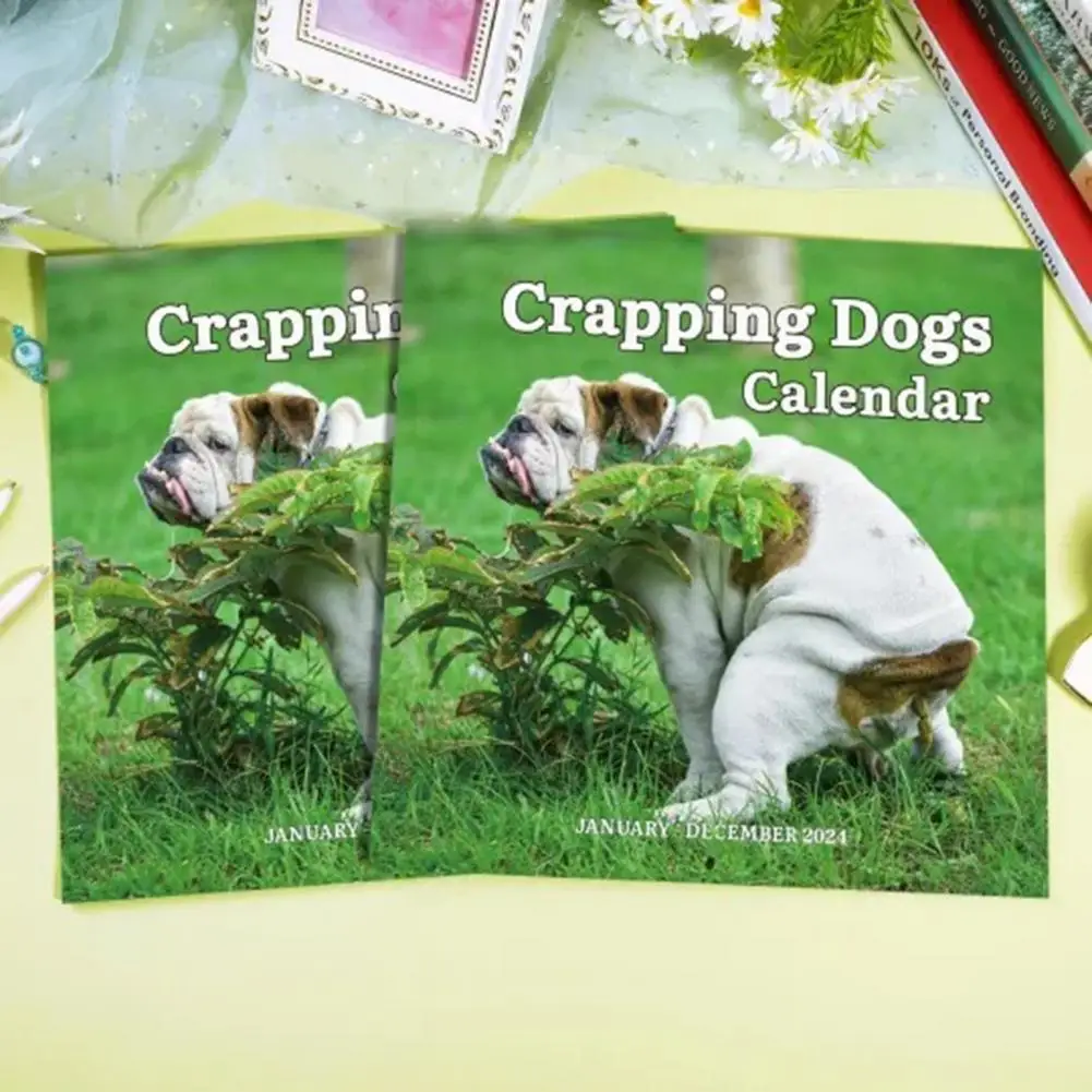 2024 Grappige Hond Poepen Muur Kalender Jan To Dec 2024 Maandelijkse Schema Planner Nieuwjaar Muur Crapping Hond Kalender Grappige Gag Cadeau