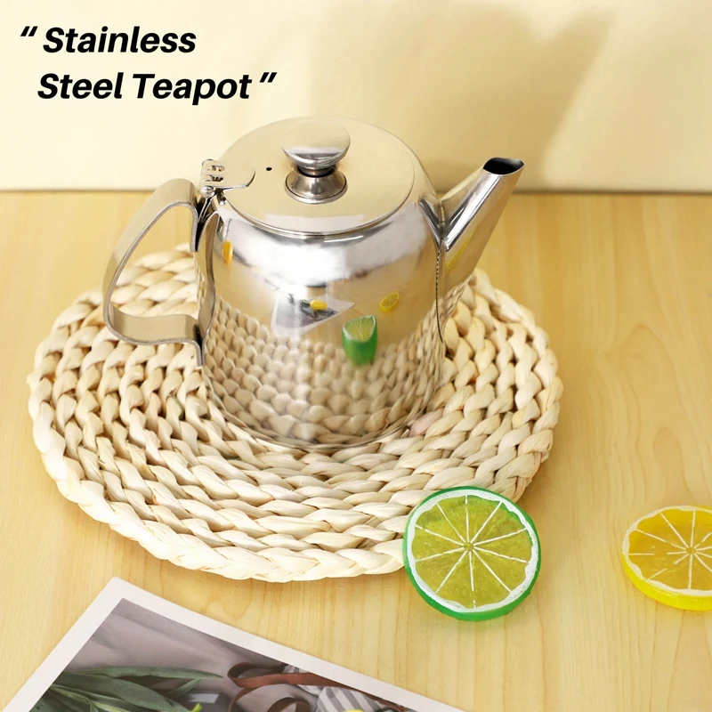 920Ml Stainless Steel Teapot Coffee Pot Kettle With Filtering Holes Home Kitchen Bar Coffee Shop Accessories