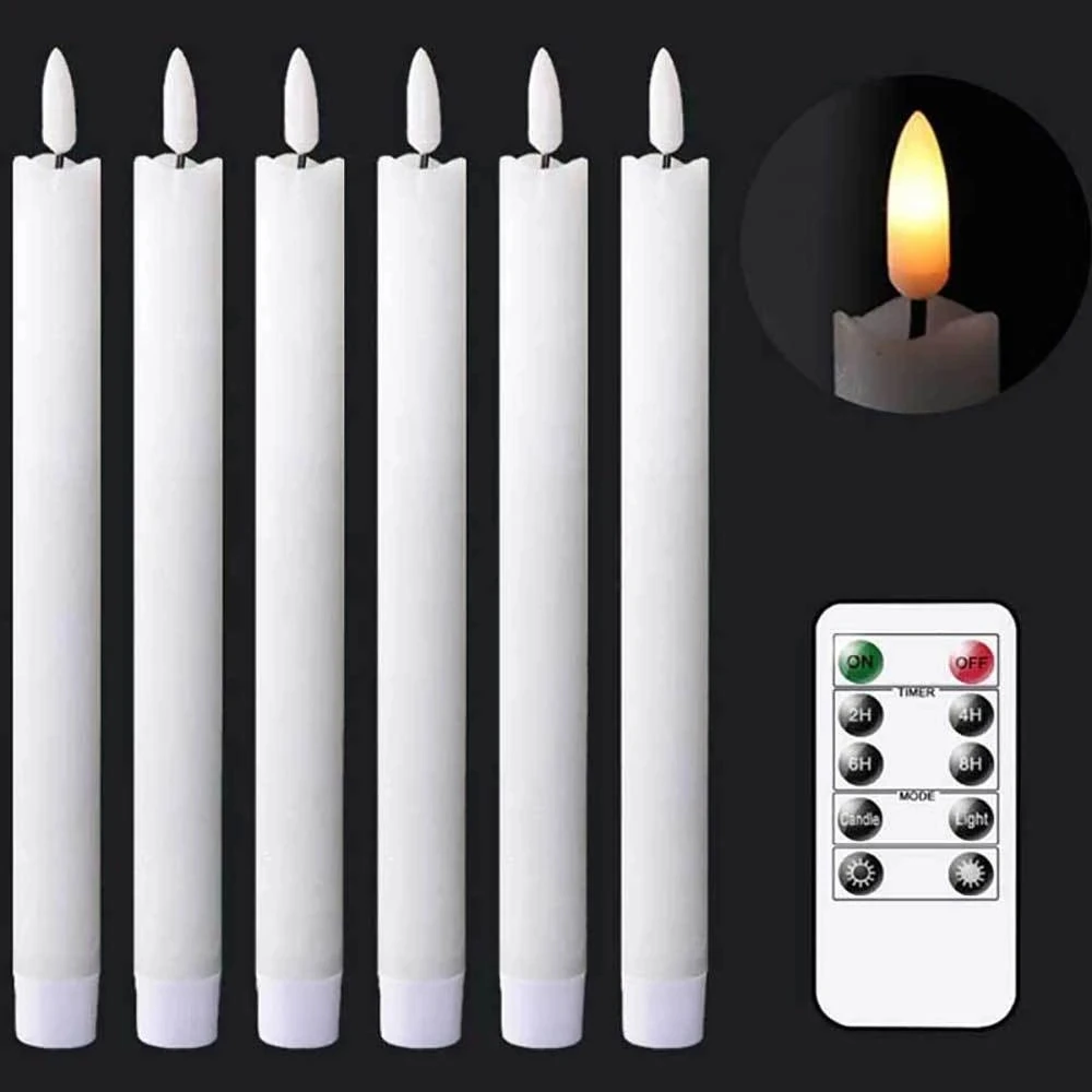 

80/100Pcs Twinkling Christmas LED Candles With Remote Control, 10 "Long Battery Operated Warm White Decorative Candles