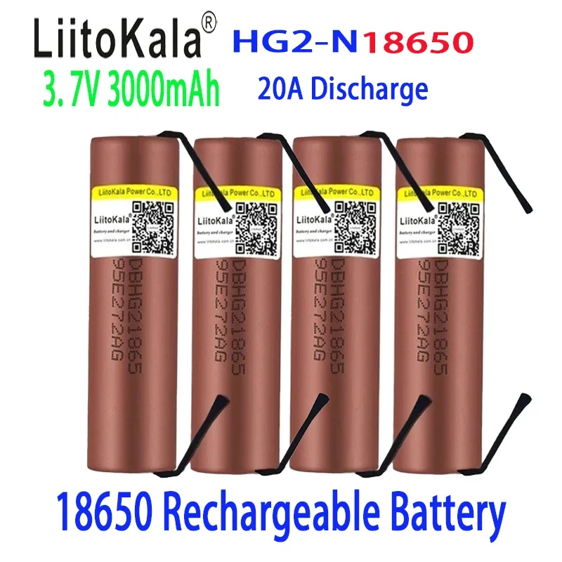 brand new original  Liitokala 3.7V 18650 HG2 3000mAh rechargeable lithium battery 30A continuous discharge drone power tool toy