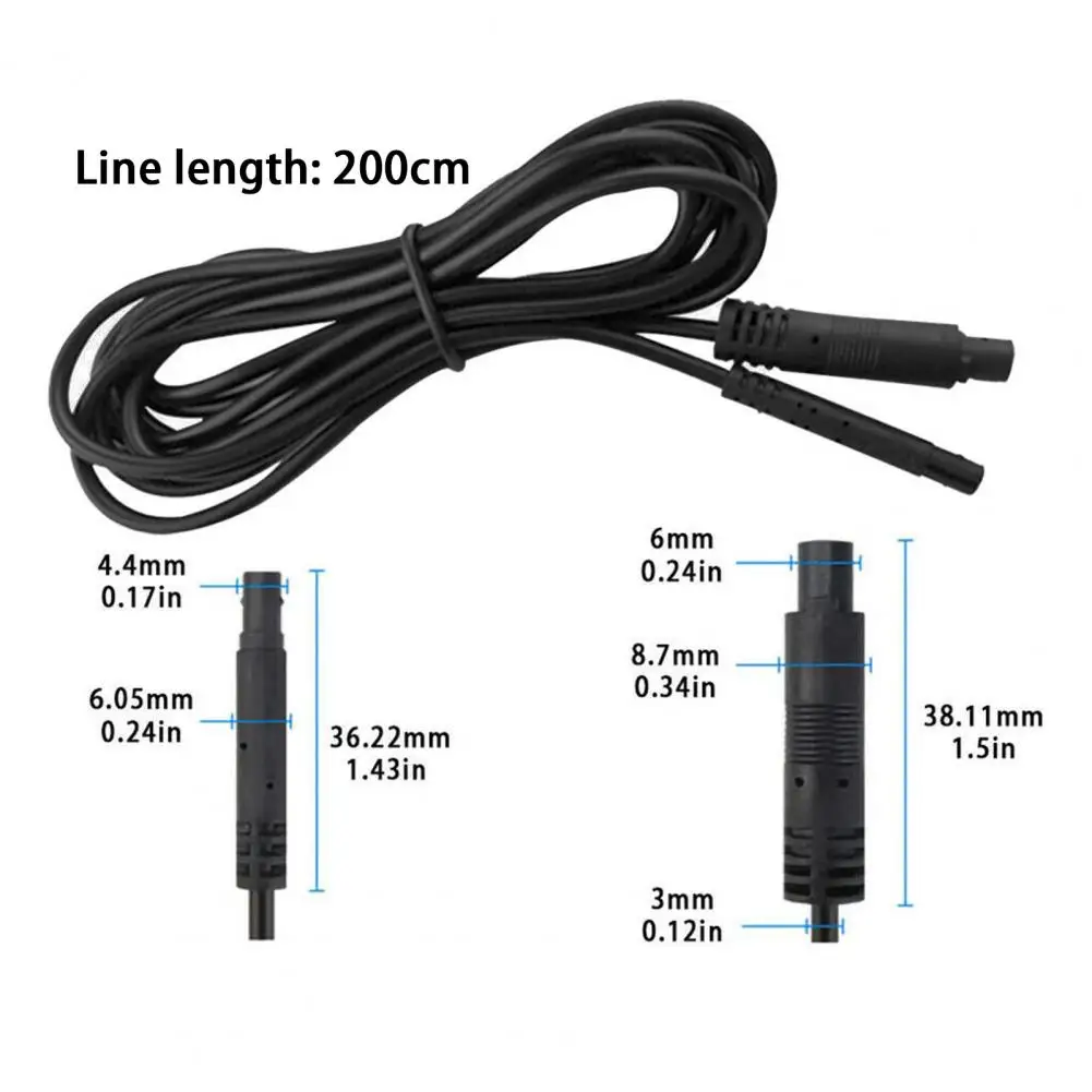 Sturdy  Useful 4 Pin Backup Camera Extension Cable 200cm Camera Extension Cable Reliable   for Automobile