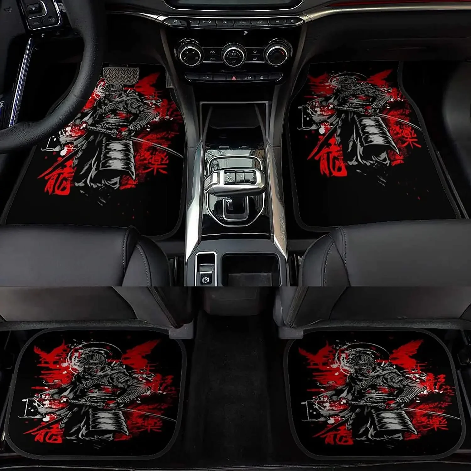 

Японские автомобильные коврики Dark Samurai Cool, передние и задние, полный комплект из 4 предметов, ковры для автомобиля, внедорожника, грузовика, напольные коврики с нескользящей спинкой