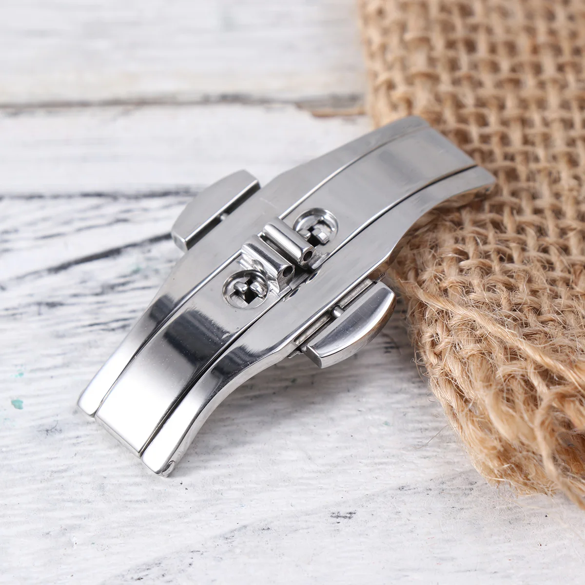 

Premium Butterfly Buckle Watch Clasp Stainless Steel Double Push Button Deployment for Watch Band Reliable Secure Fastening