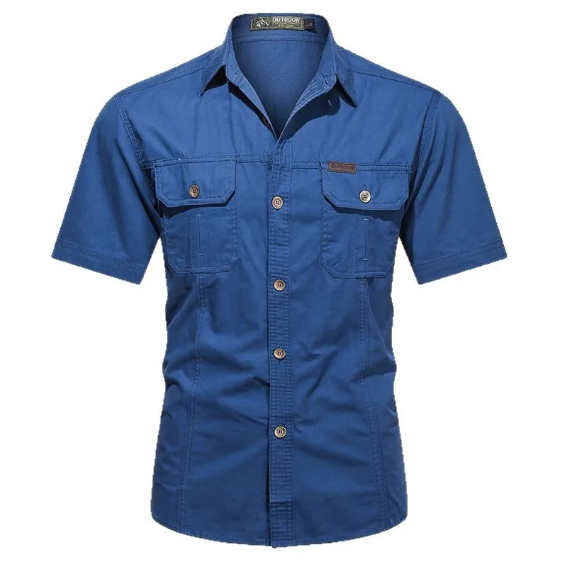 Men's Short Sleeved Outdoor Workwear Shirt, Loose, Breathable, Soft Workwear