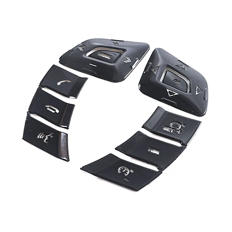 For Jaguar XJ XJL 2010-2019 Aluminum Alloy Black Car Steering Wheel Button Cover Trim Sticker Car Accessories