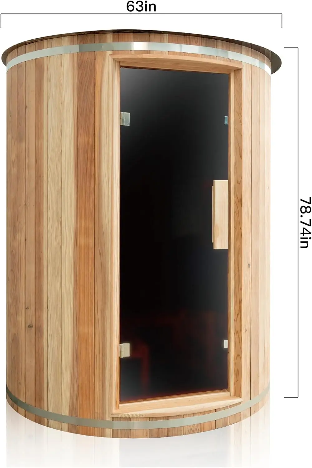 4-Person Outdoor Vertical Barrel Sauna Solid Wood Construction | Traditional Design 6KW Harvia Electric Heater Backyard-Ready
