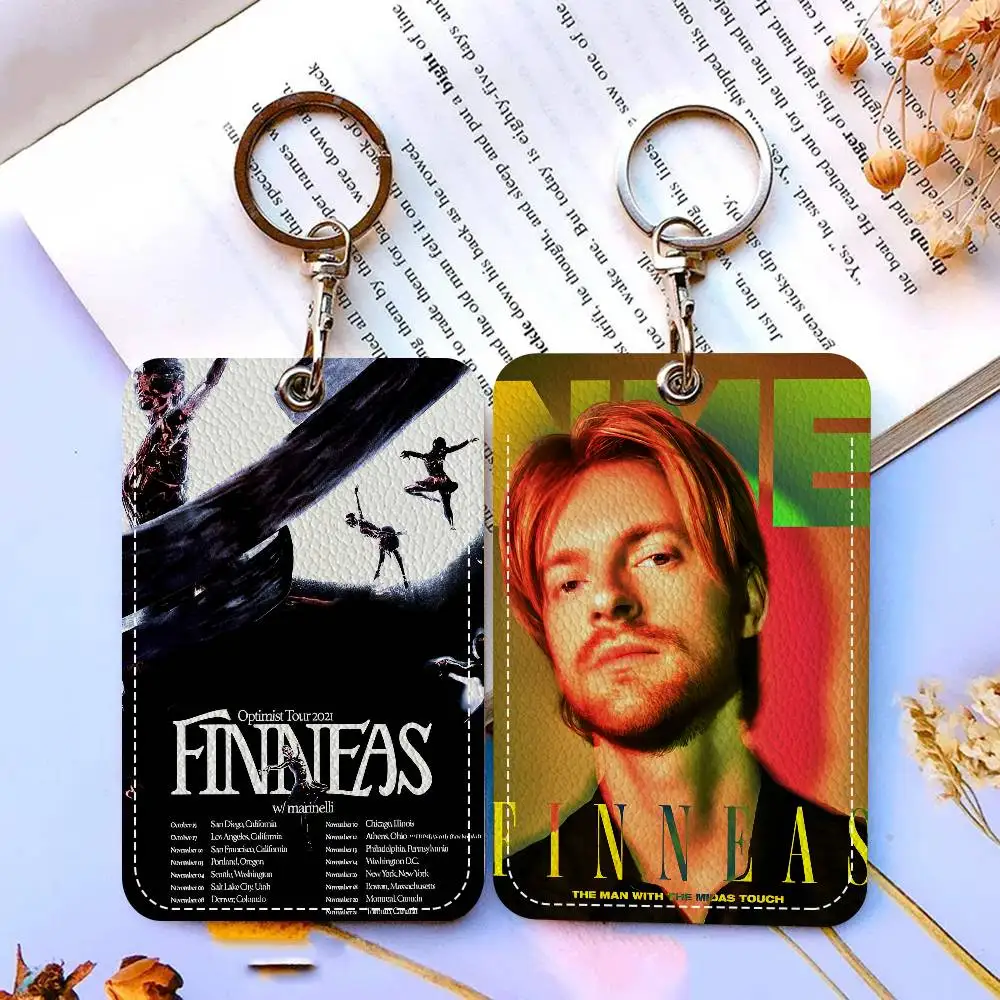 F-Finneas Singer Keychain Card Holders Keyring Bank Bus ID Credit Cards Key Ring Chains