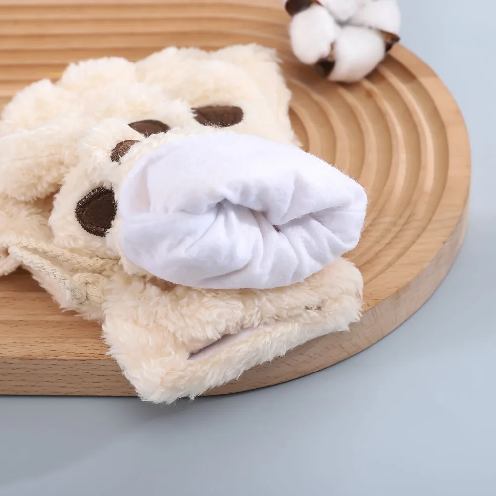 Gift PP Cotton Cartoon Anti-cold Mittens Thickened Soft Bear Paw Mittens Swen Korean Style Animal Fingerless Gloves Shopping