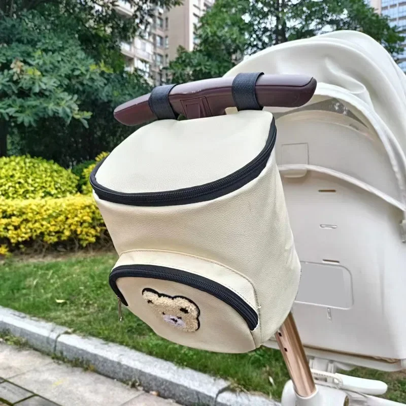 Baby Stroller Hanging Bag Pram Universal Accessories Baby Walking Car Waterproof Storage Leather Bag Umbrella Cart Bags