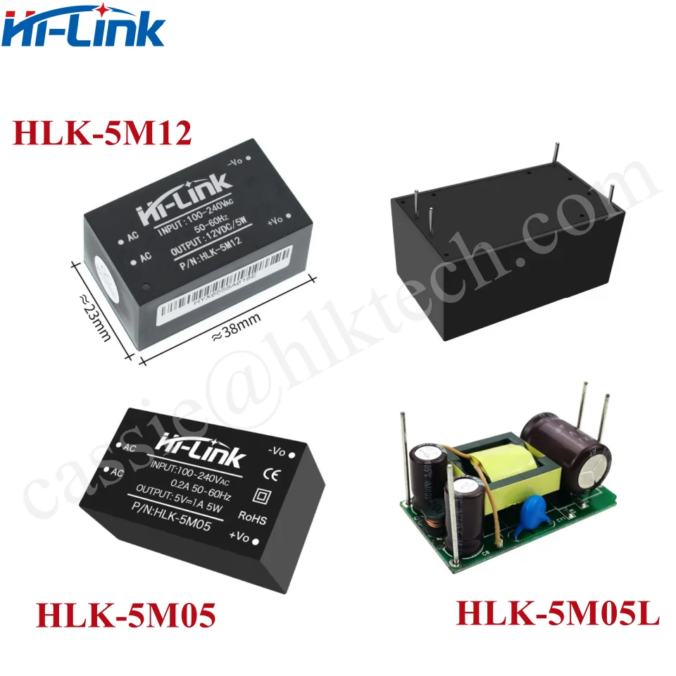 HLK-5M05B 5M03 5M05 5M09 5M12 5M24 Hi-Link 110V 220V To 3.3V 5V 9V 12V 24V CE Standard ACDC Power Converter Module HLK-5M05