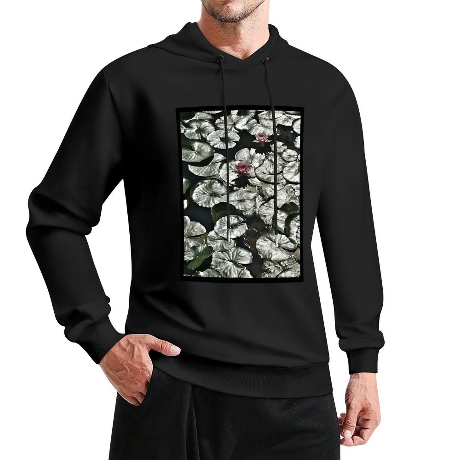 

Lily Pad Pattern Pullover Hoodie clothes for men man hoodie