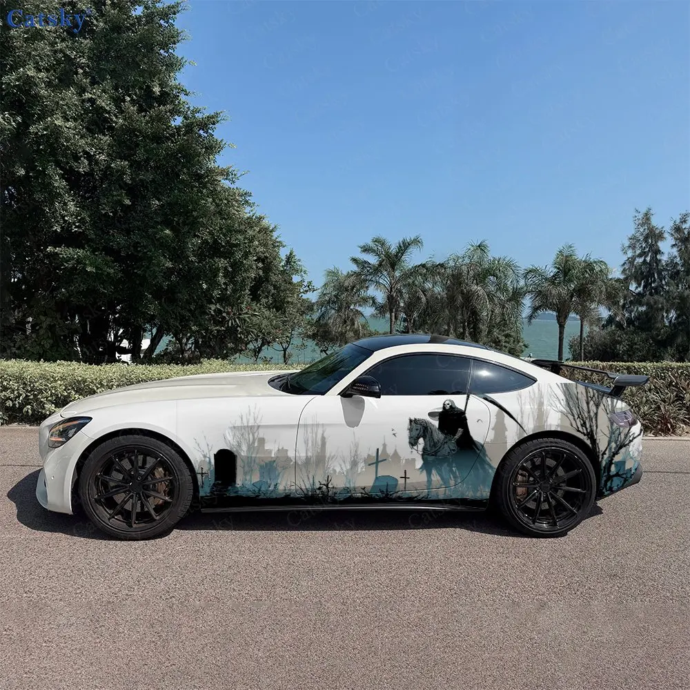 

2 шт. виниловых наклеек на автомобиль «Пожиратель душ» с эффектом состаренной кости, прочные, устойчивые к выцветанию, улучшающие эстетику автомобиля, с ярким художественным дизайном