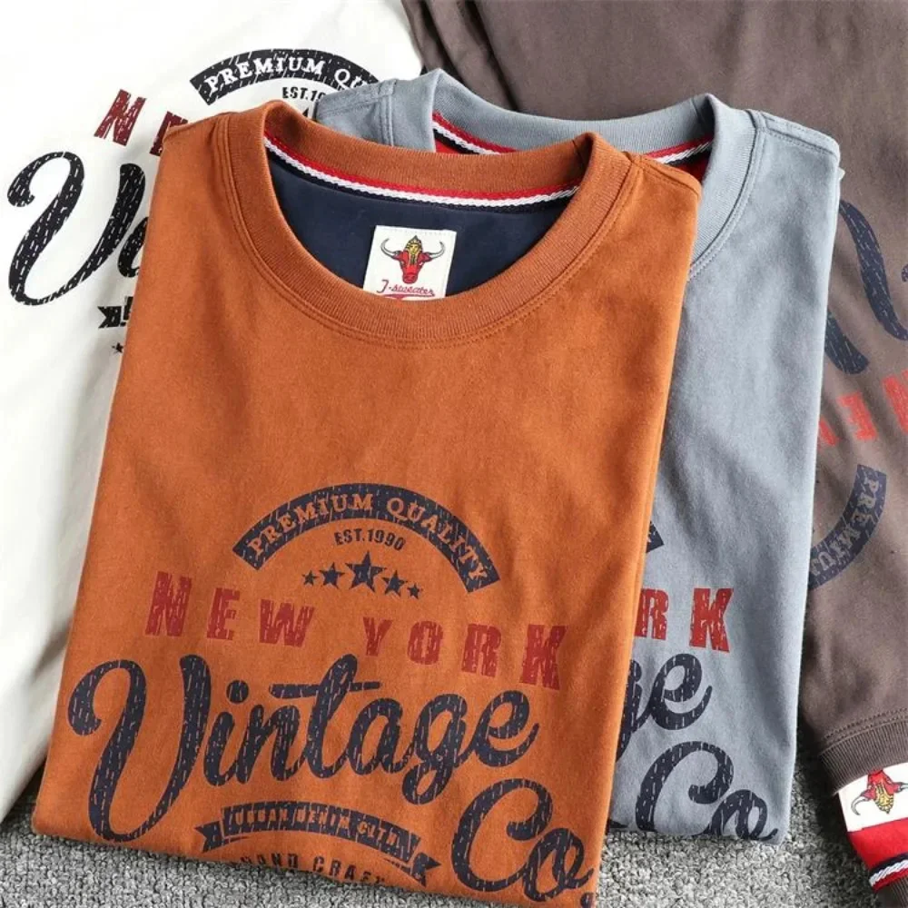 

Летняя новая винтажная креативная мужская футболка с короткими рукавами и буквенным принтом в американском стиле