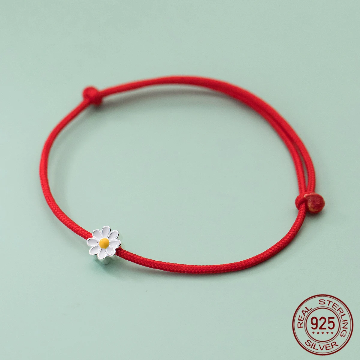 22cm Silver Flower Heart 925 Sterling Silver Rope Bracelets Women Thread Line String Jewelry Bracelets For Women Girls