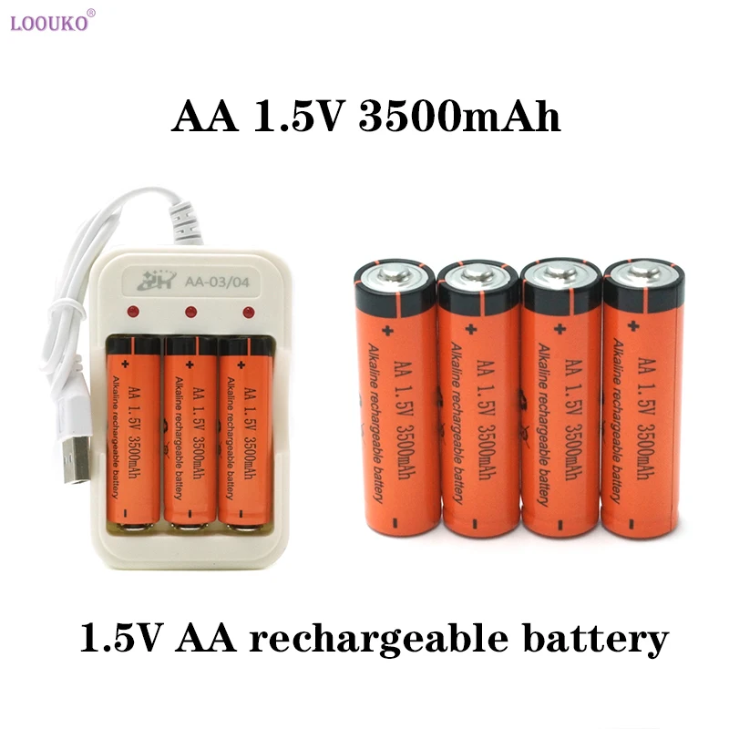 

AA Battery 1.5V 3500mAh Ni-MH AA USB Rechargeable Battery for Wireless mouse air conditioning remote control flashlight clock