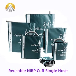 Six Sizes Available Neonates Child Adult Reusable Blood Pressure NIBP Cuff With Single Hose One Tube For Multi Patient Monitor
