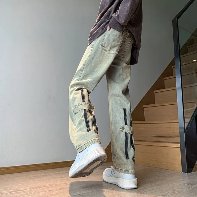 Straight Retro Men s Jeans Washed Xs Boot Cut Low Rise Slim Fit Man Cowboy Pants Casual Goth Stylish Classic Punk Baggy Trousers AliExpress