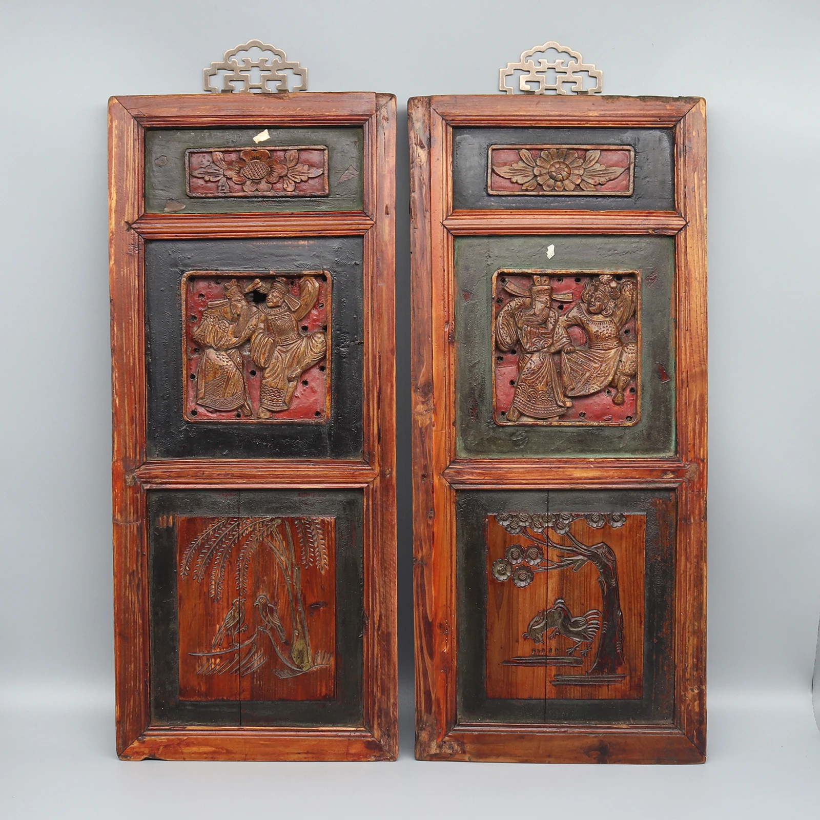 Old Carving Panels, Wall Hangings, Set of 2 Collectible Carvings