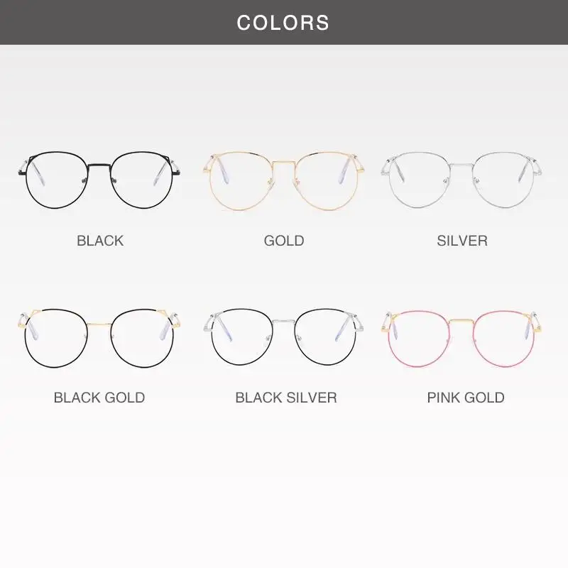 Women Myopia Glasses Ladies Cute Cat Ear Round Eyeglasses Female Fashion Full Frame Anti Blue Light Computer Eyewear 0 To -600