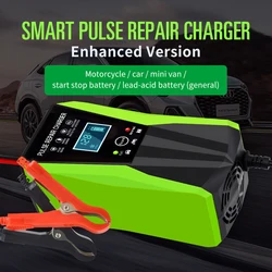 12V 10A Full Automatic Battery-chargers Digital LCD Display Car Battery Chargers Power Puls Repair Chargers Wet Dry Lead Acid