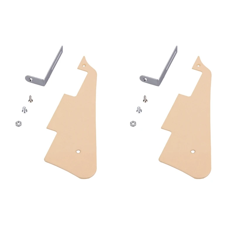 2X กีตาร์ Pickguard ครีม Single Ply Guard แผ่น Pickguard สําหรับ Les Paul LP อะไหล่กีตาร์