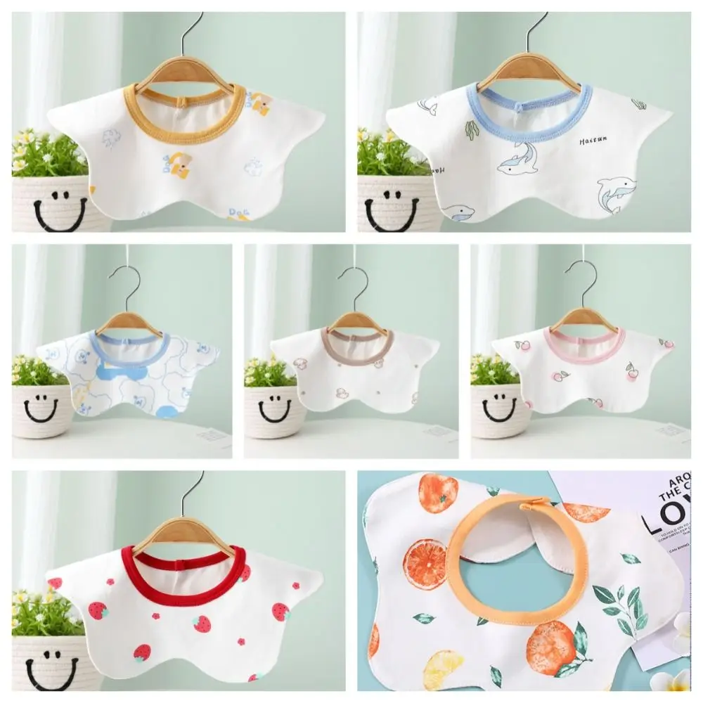 

Snap Button Baby Muslin Bibs Baby Drool Bibs Cotton Printing Burp Cloths Solid Color Soft Saliva Towel Toddler