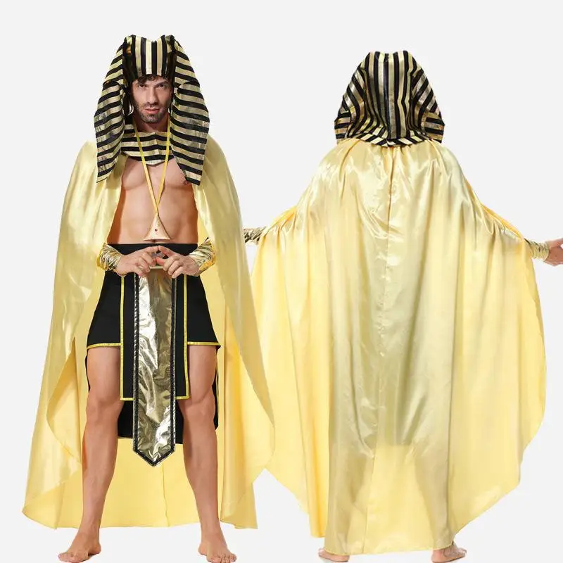 Erwachsene M Pharao Kostüm Halloween Maskerade Par Kleidung Rollenspiel Ägyptischer König Outfit Herren Faion Antikes Ägypten Thema