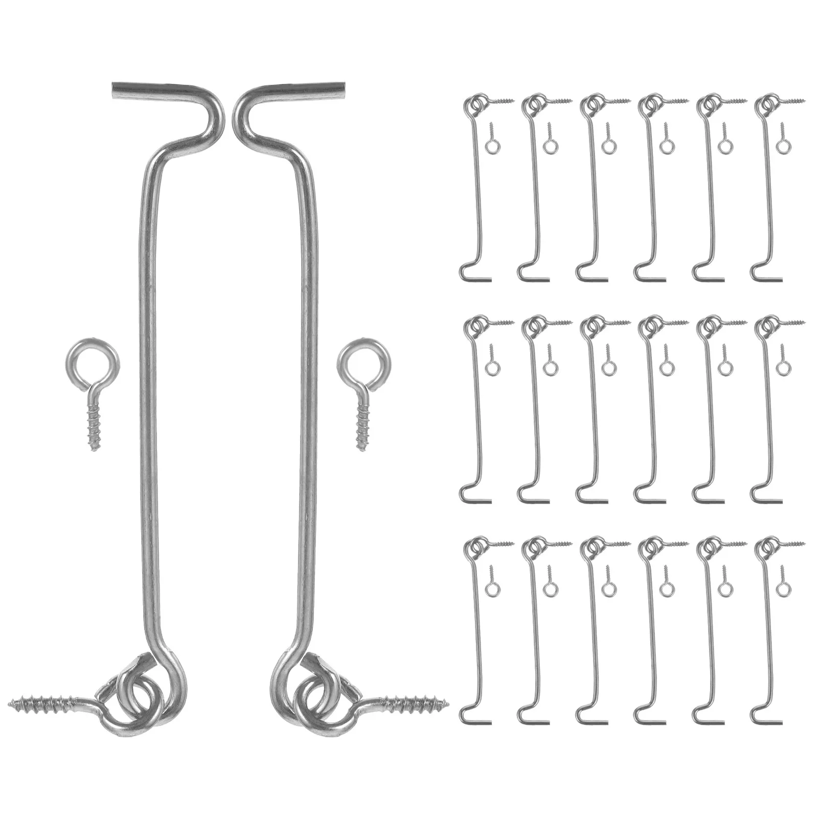 

20 Sets 4 Inch Stainless Steel Window Hooks Latch 100MM Door Gate HookLatch Set Metal Lock For Doors Windows Secure