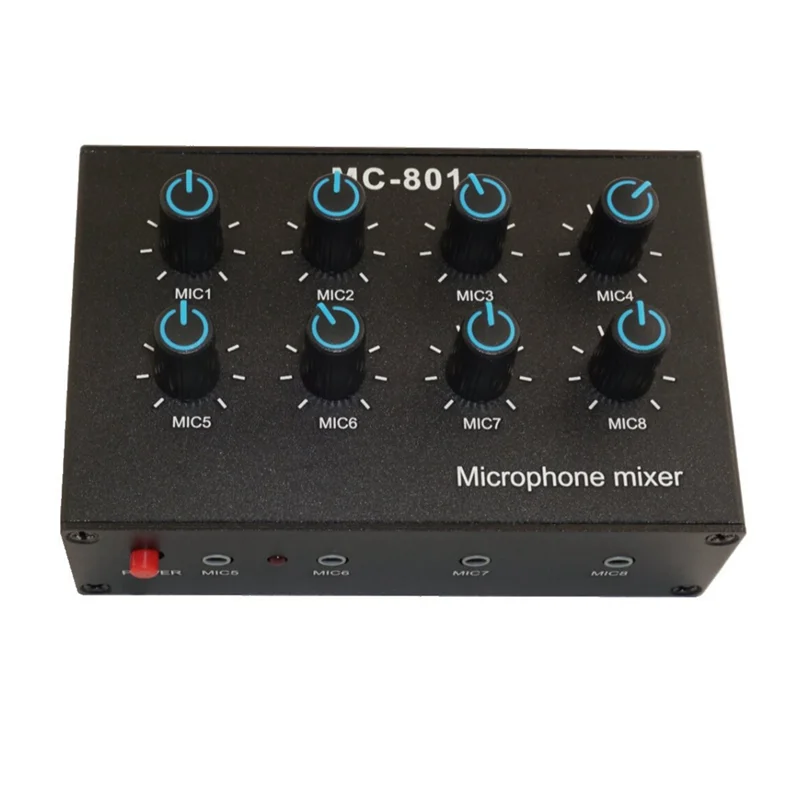 X12A-MC-801 Condenser Microphone Expander 8 Channel 3.5Mm Microphone Mixer Multi-Channel Input Expander Hub