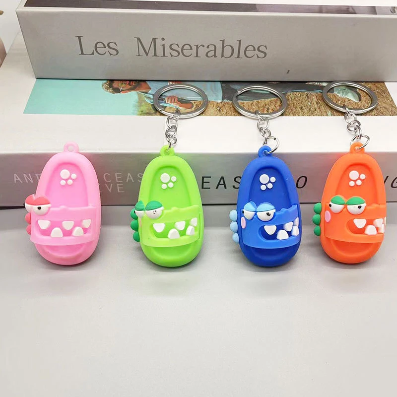 New Mini Summer Small Slippers Keychain Pendant Cartoon Cute Little Animal Small Slippers Backpack Pendant Birthday Gift