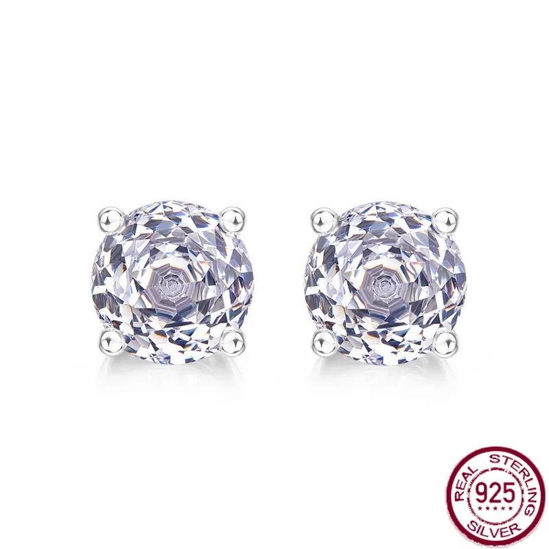 

Новые серьги из чистого серебра S925, сверкающие розовые огранки, цвет циркония, инкрустированные цветными сокровищами, модные серьги, простой цветок, свадебные украшения