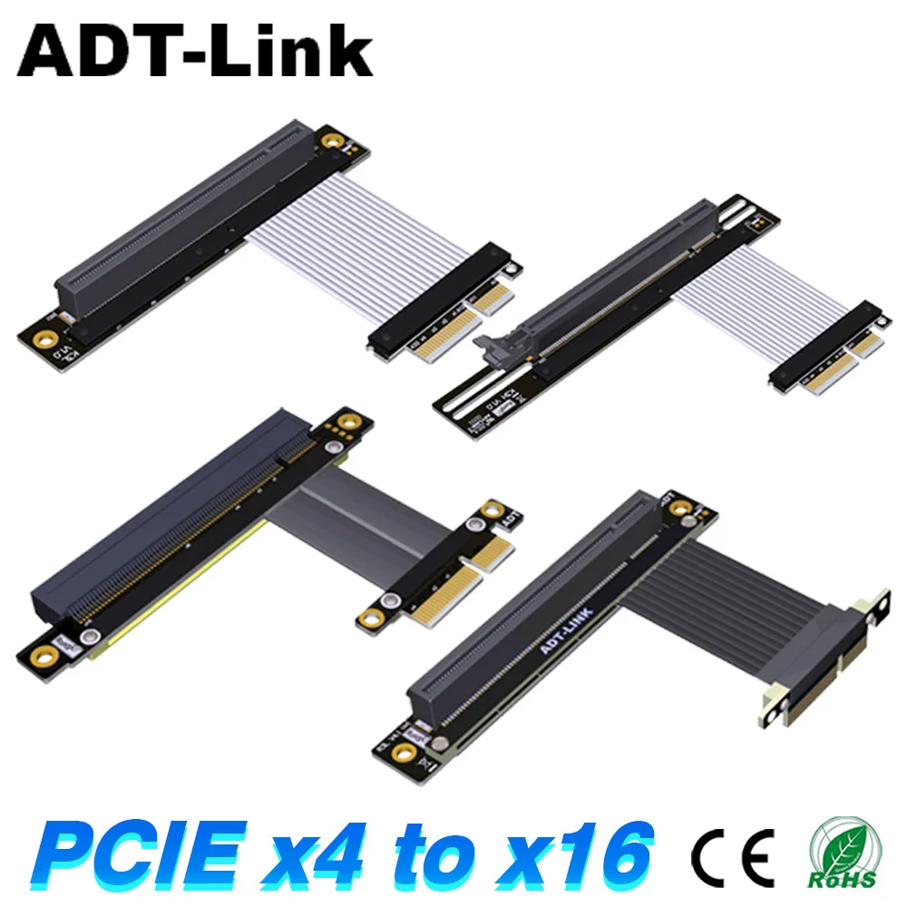 

PCI-E 3.0 4.0 X4 To X16 Graphics Card Extension Cable PCI Express 4x 16x 3~100cm for Capture Card, RAID SSD, Gigabit LAN, Usb