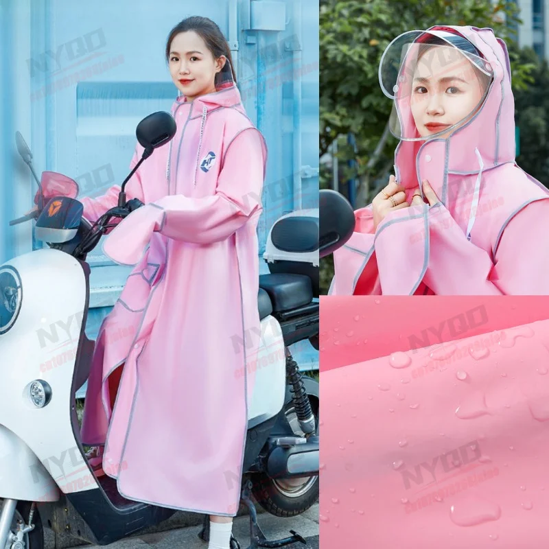 

Motorcycle Riding Long Style Integrated Raincoat Thick Design for Men and Women Adult Waterproof Outdoor Camping Raincoat