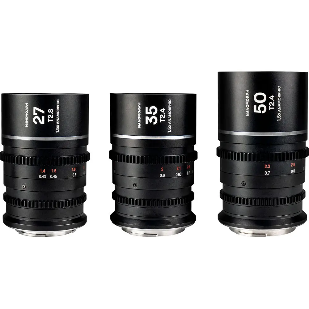 Venus Optics Laowa Nanomorph S35 Prime 3-Lens Bundle Anamorphic lens Laowa 27mm T2.8 35mm T2.4 50mm T2.4 for Canon RF