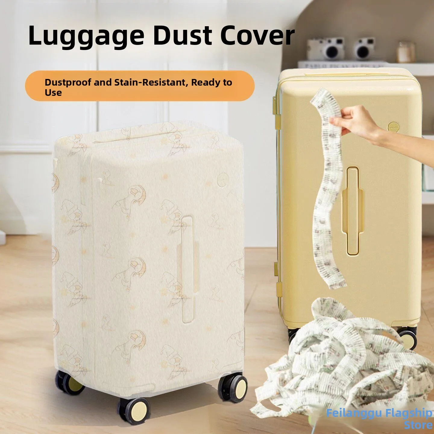 

Travel Luggage Dust Cover Non-Woven Fabric Protective Cover for 20 Inch 24 Inch 28 Inch Suitcase Storage Full Wrap