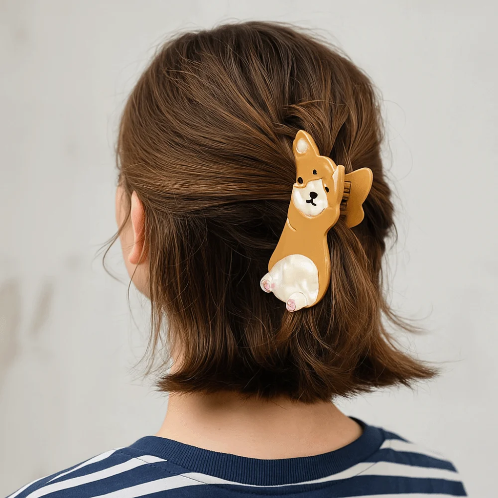 

Cute Acetic Acid Acetate Cat Hair Claw Pet Capibara Animal Hair Clip Cartoon Headdress Corgi Dog Shark Clip Girl