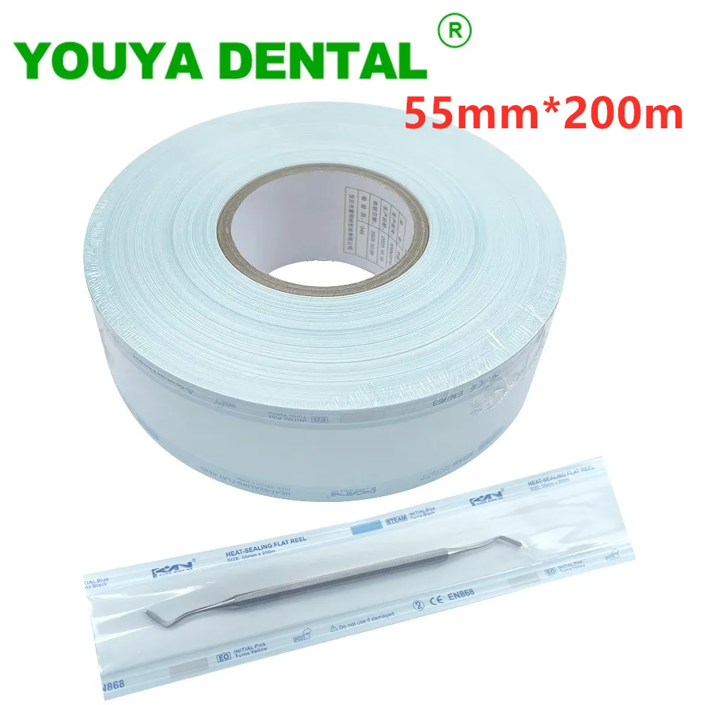 55mm x 200m Self Seal Sterilization Pouch Disposable Autoclave Sterilizer Bags Pouch Medical Grade Paper Dental Accessories New