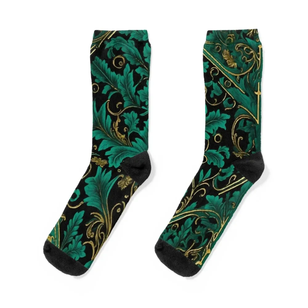 

Emerald Jacquard Socks loose colored designer Stockings man Socks Female Men's