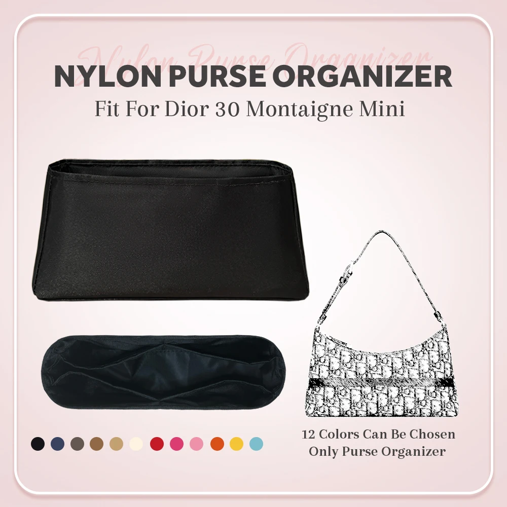 

Nylon Purse Organizer Insert, Inside Bag Insert Fit for Dior 30Montaigne Mini Shoulder Bag Inner Liner Storage Organizer Insert