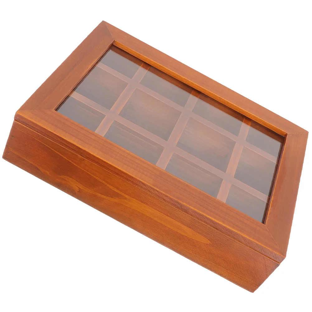 

Retro Decor Flip Jewelry Box Wooden Storage Case Ring Earrings Organizer Boxes for Trinket Holder Man