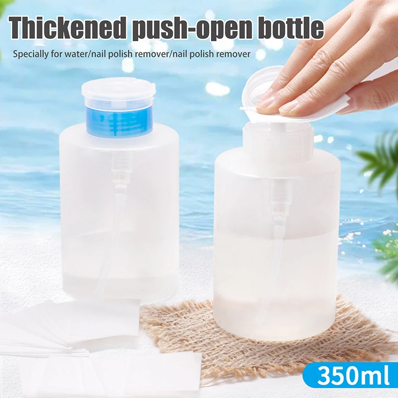 350ml Nail Refillable Bottles Empty Press Pump Dispenser Nail Art Polish Remover Cleaner Makeup Bottle Manicure Tool