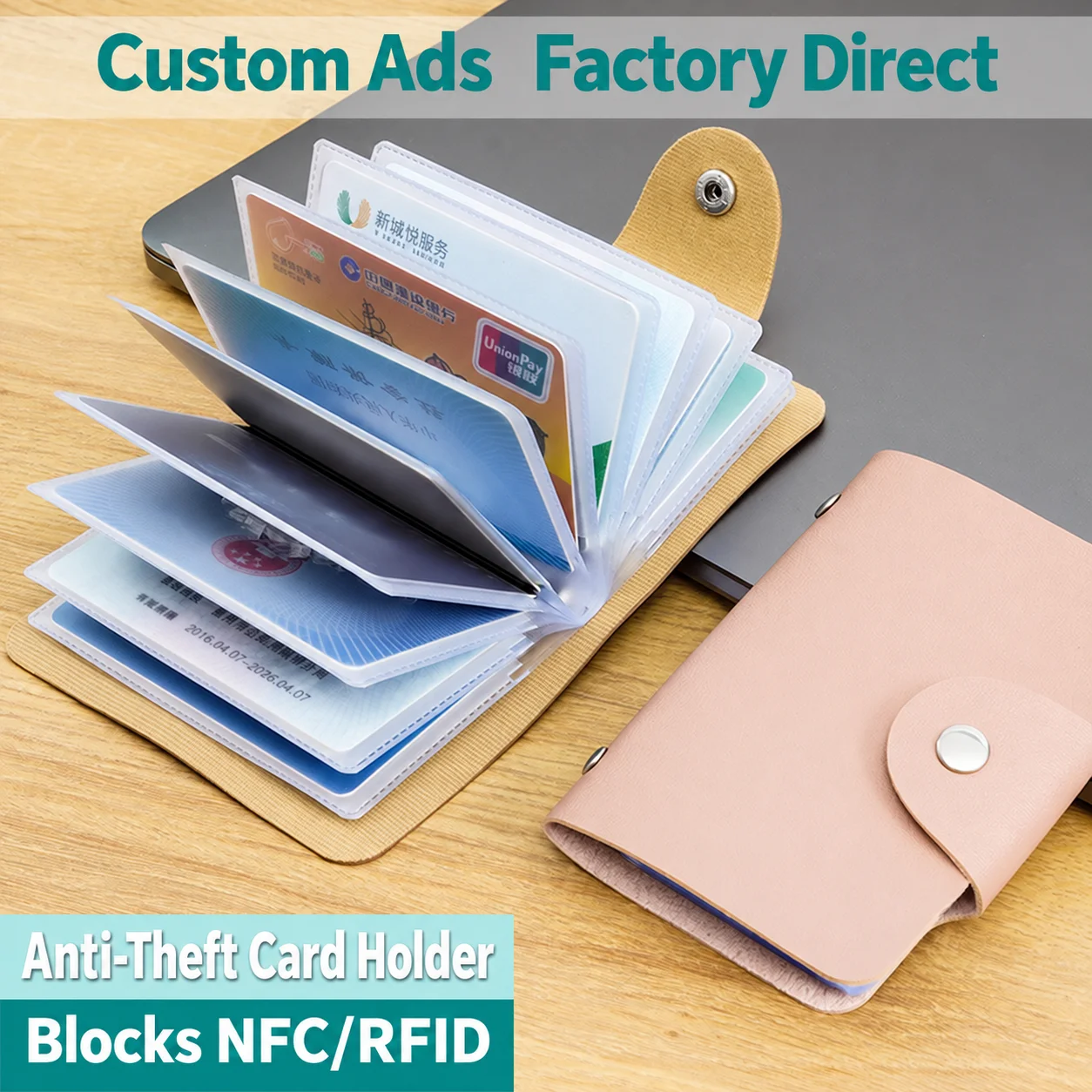 Multi Slots Card Holder Anti Demagnetization Anti Demagnetization Card Holder Id Card Case Solid Color For Backpack Membership