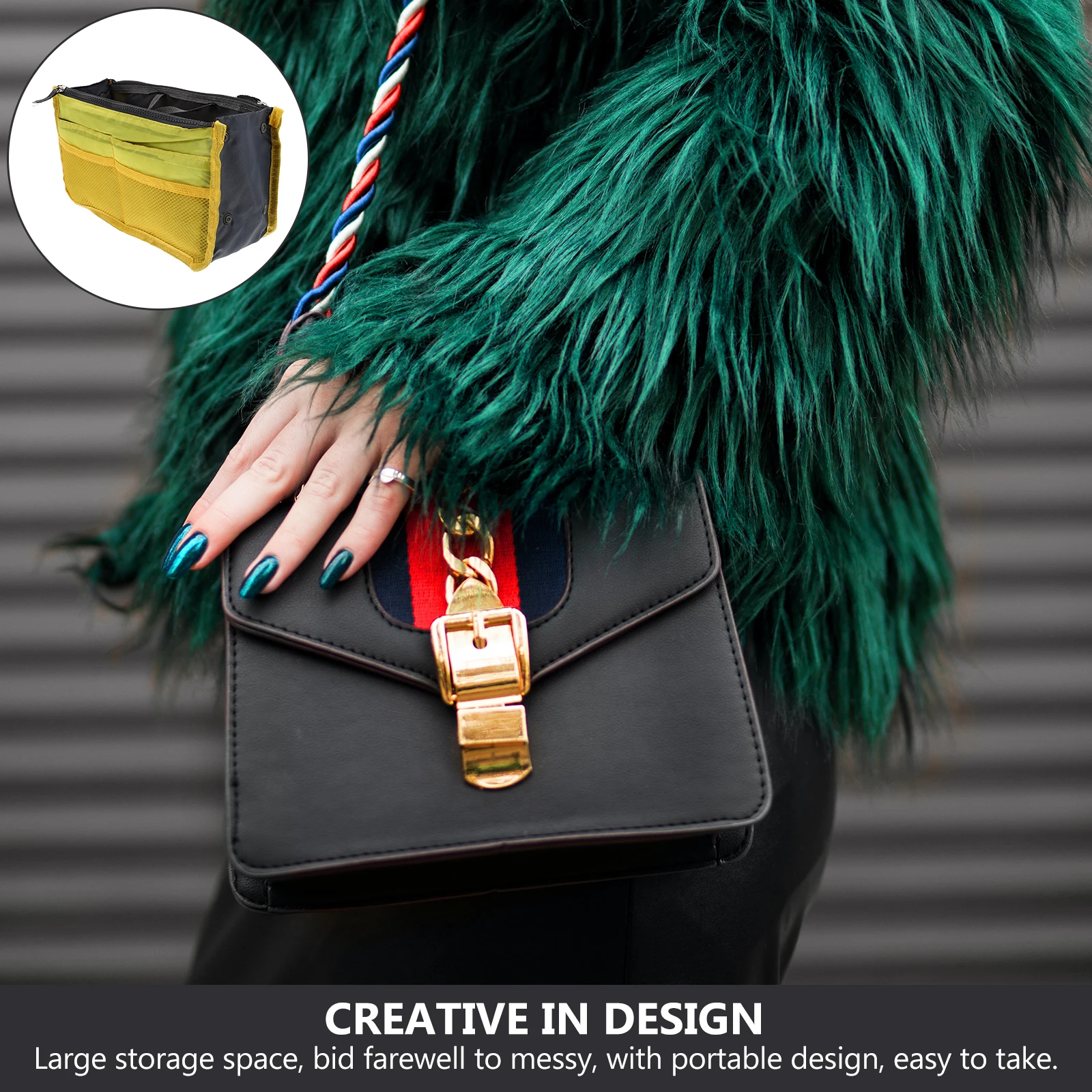 

Handbag Liner Toiletry Travel for Traveling Large Tote Bags Headgear Nylon Size Toiletries Kit with Hook Man