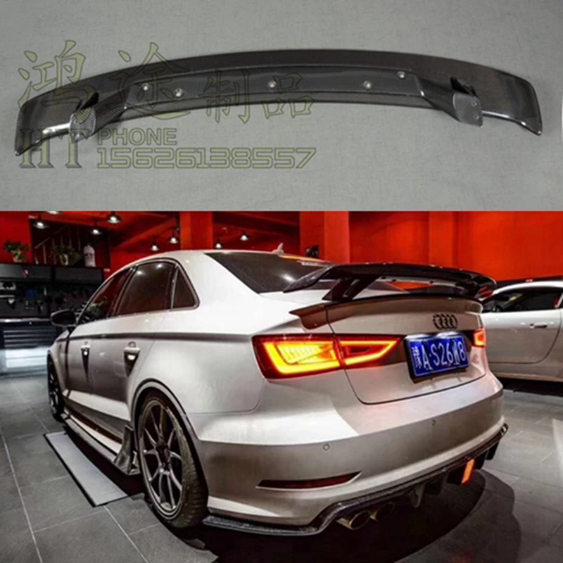 

For Audi A3 S3 A4 A5 A6 A7 TT Carbon fiber Rear Spoiler Trunk wing FRP Forged carbon