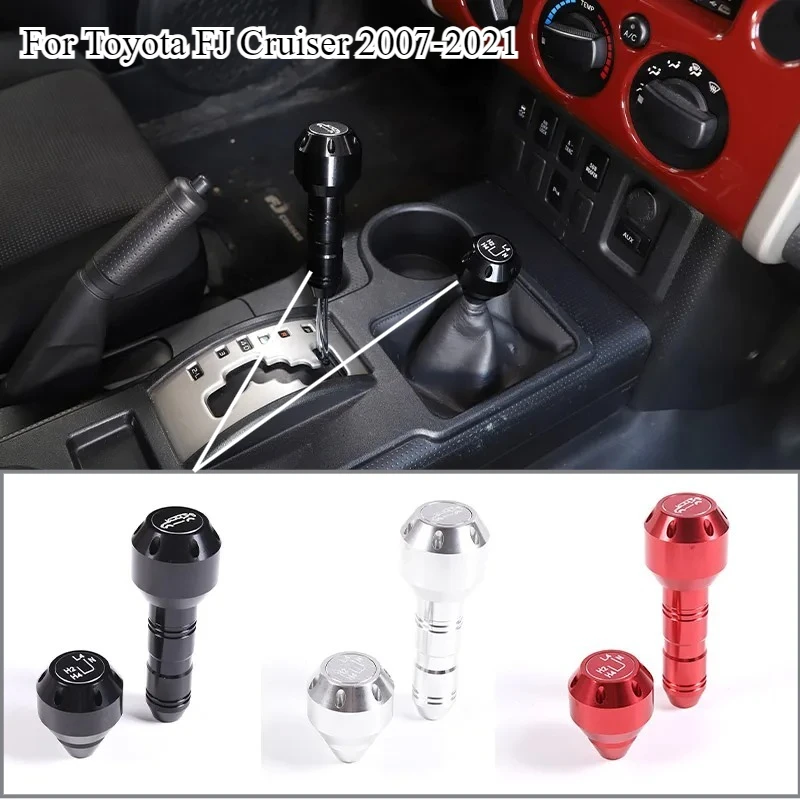 

For Toyota FJ Cruiser 2007-2021 Aluminum Alloy Black/Red/Sliver Car Shift Head Gear Knob Car Interior Accessories
