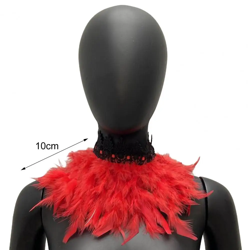 

Шарф из павлиньих перьев 10 см, готическая накидка ручной работы с регулируемым кружевным галстуком, градиентный воротник с перьями, аксессуары для танцевальной вечеринки