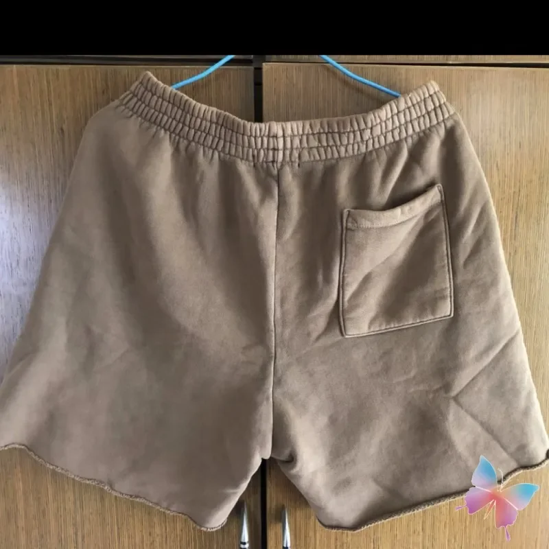 Blank Kanye Season6 Shorts High Quality Fleece Elastic Waist Zip Pocket Pants for Men Women Fast Shipping