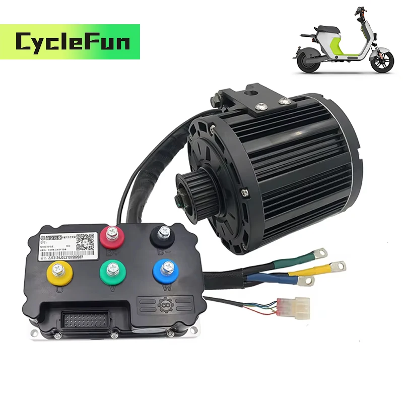 

QS138 Rated 4KW 90H 72V Hall Type 110KPH Mid-Drive Motor With FarDriver ND72530 Controller For Electric Scooter Motorcycle Ebike